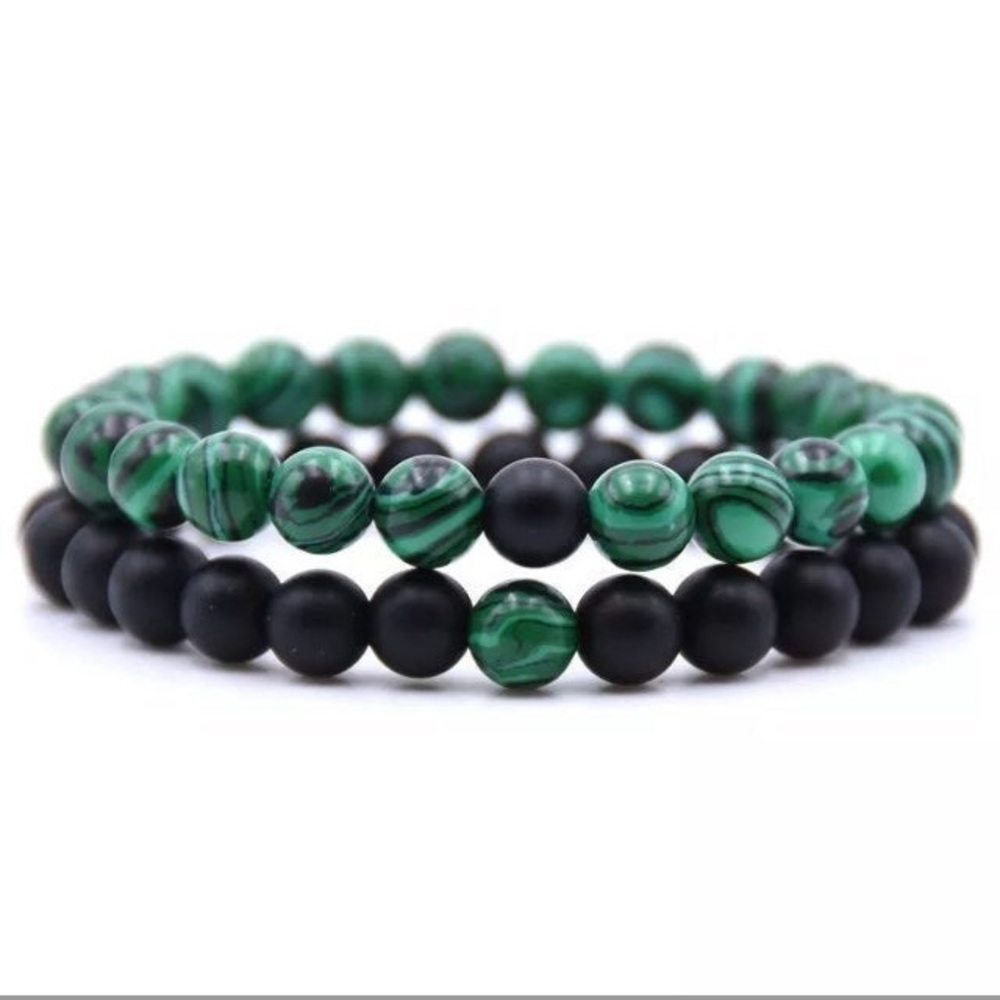 (2) Natural Stone beaded bracelet